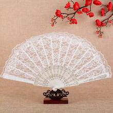 1pc Vintage French Lace Tassel Folding Hand Fan, Portable All Season, Suitable For Dancing - Multicolor - View 10
