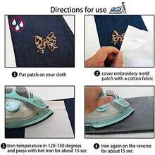 WENSIDUO 16Pcs Leopard Star Heart Iron On Patches, Embroidered Flower Themed Sew On Patches, Applique Patches For Clothing, Jackets, Hats, Backpacks, Jeans - Leopard - View 4