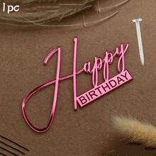 3件/1件 生日蛋糕裝飾鏡面壓克力字母蛋糕插牌 生日派對用品 - 多色 - 查看 16