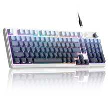 98% MageGee GK960 Wired Membrane Keyboard, 99 Keys, Full RGB Backlit, Mechanical Feel Quiet Typing, With Volume Knob, Ergonomic Design, Suitable For Office And Gaming/PC/Laptop/Win/MacOS, Birthday Gift [Front Print/Side Print] - View 16