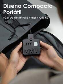 Cable de extensión corto con puertos USB, protector contra sobrecarga con múltiples enchufes, 3 tomas de corriente y 4 USB (1 USB C 5V/1A), estación de carga de pared plana con luz nocturna suave para el hogar, oficina o dormitorio - Tipo de Enchufe A USA (110-127V) - Ver 10