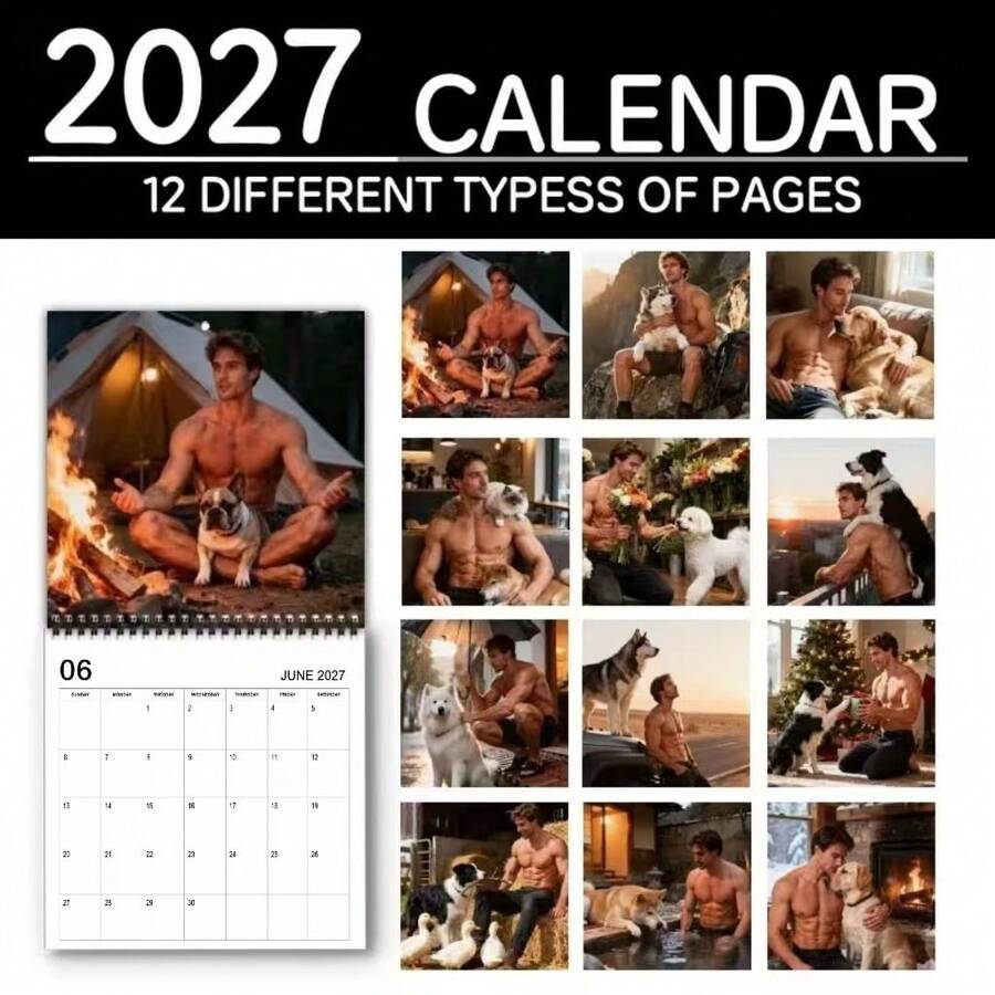 2027 12-Month Wall Calendar Planner - Home & Office Dual Use, Christmas & New Year Gift, Cute Aesthetic Design (1pc) - A - View 1
