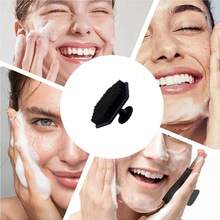 Cepillo de limpieza facial de silicona, cepillo de silicona para limpiar poros, limpiador facial, cepillo de baño, limpiador de poros - negro - Ver 4
