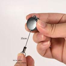 H56 Ultra Mini Retractable Badge Reel Keychain, Spring-Back Anti-Loss Key Ring Pendant With Belt Clip, Portable Daily Outdoor Accessory, Minimalist Pocket And Closet Room Decoration Storage Tool - Multicolor - View 5