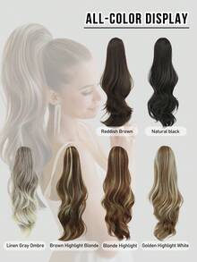 7JHH WIGS 28-Inch Long Mocha Brown Body Wave Ponytail Extension For Women Drawstring & Clip-In Secured, Synthetic Hairpiece Perfect For Everyday Styling Use, Halloween - Mocha Brown - View 6