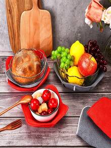 2pcs Microwave Bowl Rack, Multiple Colors Available | Foldable Non-Slip Microwave Tray, Heat-Resistant Microwave Dish Rack, Suitable For Hot Bowls, Plates, Polyester Material - View 3