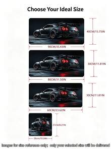 4 Sizes Matte Black Modified Sports Car Large Gaming Mouse Pad, Smooth Fabric Non-Slip Rubber Base Waterproof Stain Resistant Precision Stitched Edge Desk Mat For Laptop PC Office Game - View 8