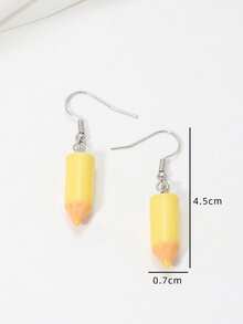 1 Pair Cute Pencil Pendant Earrings With Graduation Season Elements - Pencil Earrings - View 4