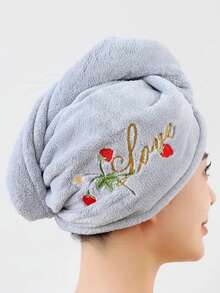 1/2/3 Peças Touca de Secagem de Cabelo, Lenço de Fibra de Poliéster, Padrão Floral e de Morango, Secagem Rápida e Absorvente, Adequado para Todas as Estações, Perfeito para Banheiro, Viagem, Escola, Presentes de Feriado, Toalha de Secagem de Cabelo Doméstica Feminina - Multicolorido - Visão 15