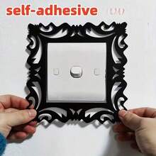 4pcs 15x15cm Switch Wall Stickers, Mirror Style Frame Design - Self-Adhesive Stickers, Suitable For Home Decor, Living Room, Shop, Bedroom Wall Decoration - Multicolor - View 1