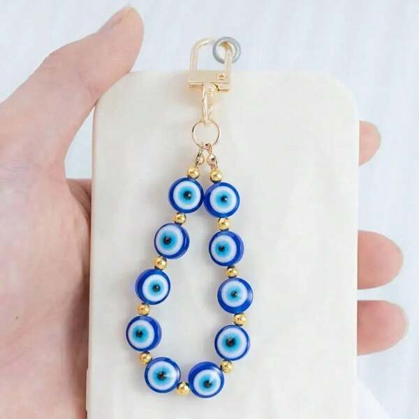 1pc Vintage "Evil Eye" Pattern Phone Charm, Paired With Resin Triple-Layer Enamel Phone Pendant, Can Be Used As Bag Charm, Keychain, Suitable For Daily Decoration, Also As A Gift For Family, Friends, Teachers, Students, Classmates, Or As A Christmas Gift, Car Accessory, Bag Charm