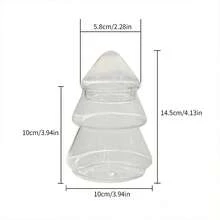 1pc Christmas Tree Shaped Transparent Glass Jar With Airtight Lid, Holiday Decorative Glass Bottle, Suitable For Storing Red Wine, Spirits, Candy, Cookies, Can Be Used As Christmas Table Decor, Also As Christmas Gift For Home Bar Or Kitchen - Multicolor - View 5