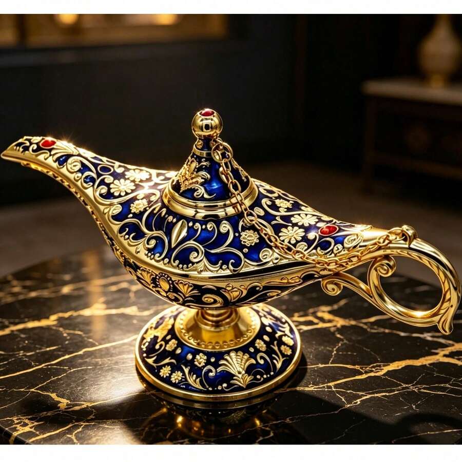魔燈 34*19 歐式復古風格合金許願燈裝飾擺件手工藝品 2D - 多色 - 查看 1