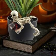 Halloween Skeleton Statue, Funny Skeleton Garden Statue, Perfect For Pond Fountain, Outdoor Haunted House Decor And Halloween Display - Multicolor - View 6