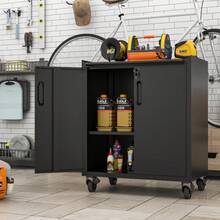 Heavy-Duty Metal Garage Storage Cabinet With Wheels - Sturdy And Durable Tool Storage Cabinet For Garage, Office, And Home Organizer Solutions-XY528114 - Multicolor - View 3