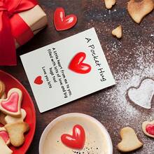 1pc/5pcs/10pcs Red Heart Pocket Hug Card With Resin Heart Charm, Cute Healing Style Encouragement Blessing Mini Card, Gift, Suitable For Family, Friends, Lovers, Colleagues, Valentine's Day, Birthday, Wedding Small Gift - Heart Pocket Hug Card - View 5