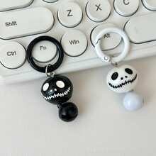 3PCS Halloween 3D Skull Keychain Resin Bell Prank Funny Skull Bag Pendant Accessory Holiday Party Gift - Multicolor - View 6