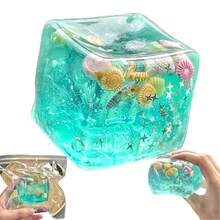 1pc Cube Soft Stress Relief Toy, Cube Stress Ball, Soft Slow Rebound Stress Sensor Toy, Shell-Shaped Soft Stress Relief Toy, Stretchable Pressure Relief Toy - Multicolor - View 12
