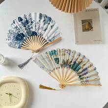 1件中式摺疊扇形小扇子 女款夏季新款中式古風旗袍漢服道具舞扇 便攜式 - 多色 - 查看 7