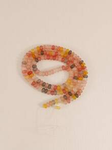 1 Strand Approx. 158pcs 5x8mm Glass Faux Natural Stone Cracked Effect Multicolor Round Beads Loose Beads For Jewelry Making DIY Necklace Bracelet Earrings Accessories Women Gift - DIY Bead Kit - View 13