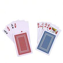 54張/套 56x86mm 灰色紙芯撲克牌 紅色背面 派對與桌遊魔術道具 - 紅色 - 查看 4
