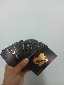 1 Set High-Quality Tear-Resistant Playing Cards With Luxury Gold Foil Heart Design, Portable Storage Box, Recommended Gift For Halloween, Thanksgiving, Christmas Party Games (Random Color) - Gold Foil - View 4