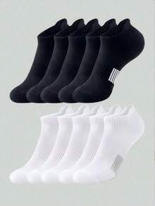 1/35/10 Pairs Minimalist Unisex Socks, Comfortable Casual All-Season Versatile Couple Short Socks - Multicolor - View 2