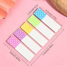 5pcs Colorful Fluorescent Index Tabs Cartoon Animal Letter Number Page Divider PET Writable Sticky Notes Notebook Classification Labels Bookmark Indicator Stickers Student Stationery Back To School Essentials - one-size - View 3