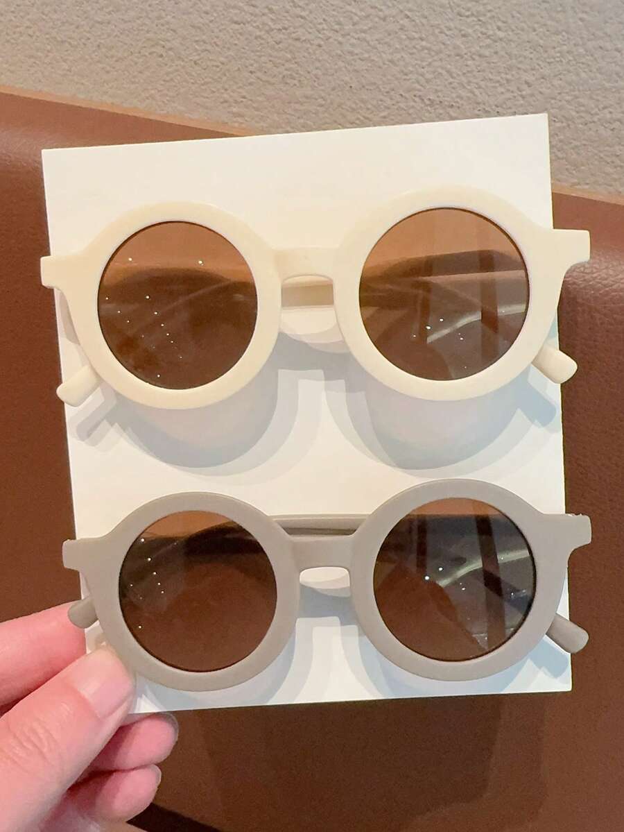 2 pares de gafas redondas lindas y de moda para niños, solo exhibición de tarjetas, no incluye envío - Multicolor - Ver 1