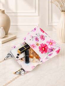 Silk Scarf Decorated Colorful Printed Tote Bag (random Scarf Pattern) - Multicolor - View 7