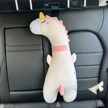 1pc Car Seat Belt Green, White, And Pink Shoulder Protection Covers - Large Size, Long Length, Polyester Material, Cute Animal Designs, Comfortable And Stylish, Perfect For Youngsters' Cars - A - View 12