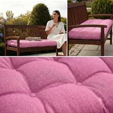 45 X 100 Cm Soft Fiber Filled Bench Cushion, Single Seat Pad (Bottom Only), Made In Turkey - Pink - View 3
