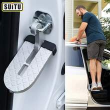 Car Door Step For Roof Access, Heavy Duty Aluminum Door Latch Step With Glass Breaker, Non-Slip Roof Step For SUV, Truck , 1 Pack For Camping, Loading & Cleaning - Multiple Styles - View 2