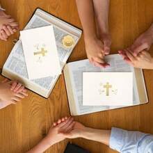 50 Pack Cross Stationery Cards With Envelopes Blank Thank You Note Cards Gold Foil Christian Greeting Card For Baptism First Communion Church - As Pic - View 6