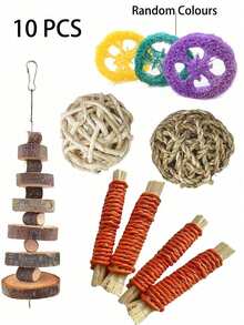 Happy Pet Rabbit Toys/Rabbit/Guinea Pig Toys, Rabbit Chew Toys, Multi-Piece Rabbit Toys, Handmade Chew Toys Suitable For Guinea Pigs, Hamsters, Small Rodents, Birthday Gifts, Holiday Gifts 14pcs/7pcs/3pcs Set - View 18
