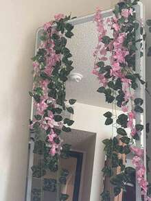 1 件 72 英寸人造粉色紫藤花藤，耐用塑料材质，逼真紫藤花环，适合全年婚礼装饰、室内/室外商业装饰 - 粉色 - 查看 11