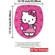 Sanrio Hello Kitty Heart Pattern Shower Curtain Set, 4 Pieces, Includes Bathroom Decor And Matching Hooks For Daily Use (2 Shower Curtains, 1 Toilet Lid Cover, 1 Shower Curtain) - 4-piece Shower Curtain Set - View 11