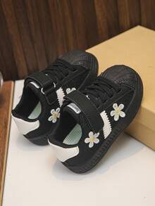 Black & White Infant Shell Head Sports Shoes - Non-Slip Soft Sole - Black - View 6