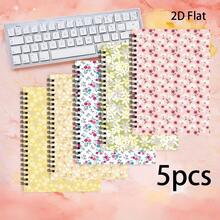 5pcs A5 Premium Spiral Notebook Set, Elegant Floral Pattern, Suitable For Daily Office, Ideal For Celebrations, Women's Stationery, Back To School Or Learning Supplies - 5PCS - View 5