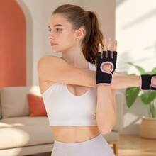Unisex Half-Finger Fitness Gloves, Breathable Knitted Fabric, Non-Slip Palm Grip, Lightweight Fit, Suitable For Weightlifting, CrossFit And Gym Training - Multicolor - View 2