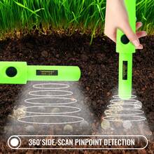 Hot Sell High-Sensitivity Metal Detector Pinpointer With LED - 360° Search, Golden & Treasure Finder Probe With Holster For Outdoor Hunting And Detecting - Battery Not Included - 綠色 - 查看 3
