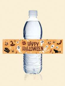 16 buah Stiker Botol Minum Halloween, Motif Hantu Kelelawar, Cocok untuk Dekorasi Halloween, Dekorasi Trick or Treat untuk Halloween, Dekorasi Rumah, Dekorasi Meja Dapur, Hadiah Halloween, Dekorasi Musim Gugur - Halloween - View 8