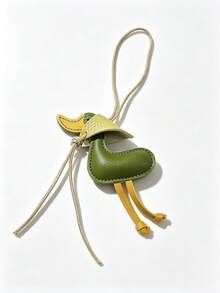 1pc Lucky Yellow Duck Keychain, Genuine Leather PU Material, Handmade, Cute Cartoon, Car Key Ring, Bag Pendant, Gift For Female Friends And Sisters - Multicolor - View 16