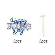 1pc/3pcs Acrylic "Happy Father's Day" And "Happy Father's Birthday" Cake Topper Set - Gold/Black/Blue/Silver "World's Best Dad" Cake Decoration For Men's Birthday And Father's Day Party Supplies - Multicolor - View 10
