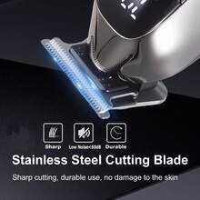 Hatteker 1pc USB Rechargeable Digital Display Electric Hair Clipper, Multi-Speed Adjustable Hair Trimmer For Men, Carving & Styling - View 6