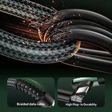 Tzlrxl Fast Charging Data Cable USB A To USB C, 480Mbps Data Sync Cable, Durable Braided Metal Connector, 3.3ft & 6.6ft Optional, Multiple Colors - Green - View 7