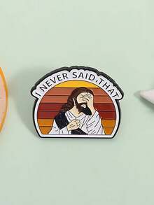 Funny Facepalm Quote Brooch – Vintage Character Enamel Pin For Bag Jacket Accessories - Multicolor - View 6