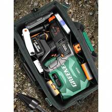 Professional Waterproof Tool Bag, Durable Metal Tool Storage Box, Multi-Pocket Storage, Portable Repairman Tool Box, Suitable For Electricians And Repair Workers - A - View 3