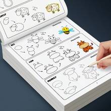 1 Book Children's Step-By-Step Drawing Practice Book, 200+ Interesting Pattern Drawing Learning Exercise Book, Children's Drawing Enthusiast Guide, Beginner Art Education Supplies, Children's Drawing Practice Book, Preschool Kindergarten Drawing Practice - How to Draw - View 10