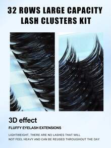 New Best Extension Set,2320pcs Natural Fluffy Lashes, Suitable For Daily Basic Makeup,All-In-One Lash Kit, Include Lashes, Special Lash Glue And Tweezer,More Styles Choices For You - 彩色 - 查看 5